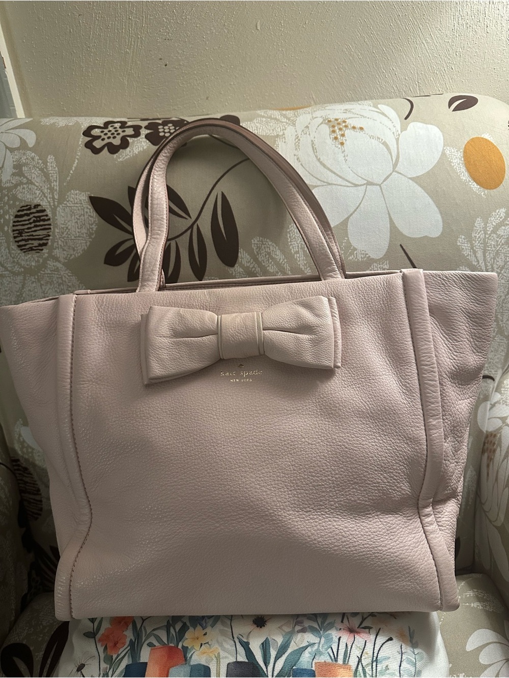 Kate Spade Pale Pink Leather Bow Tote